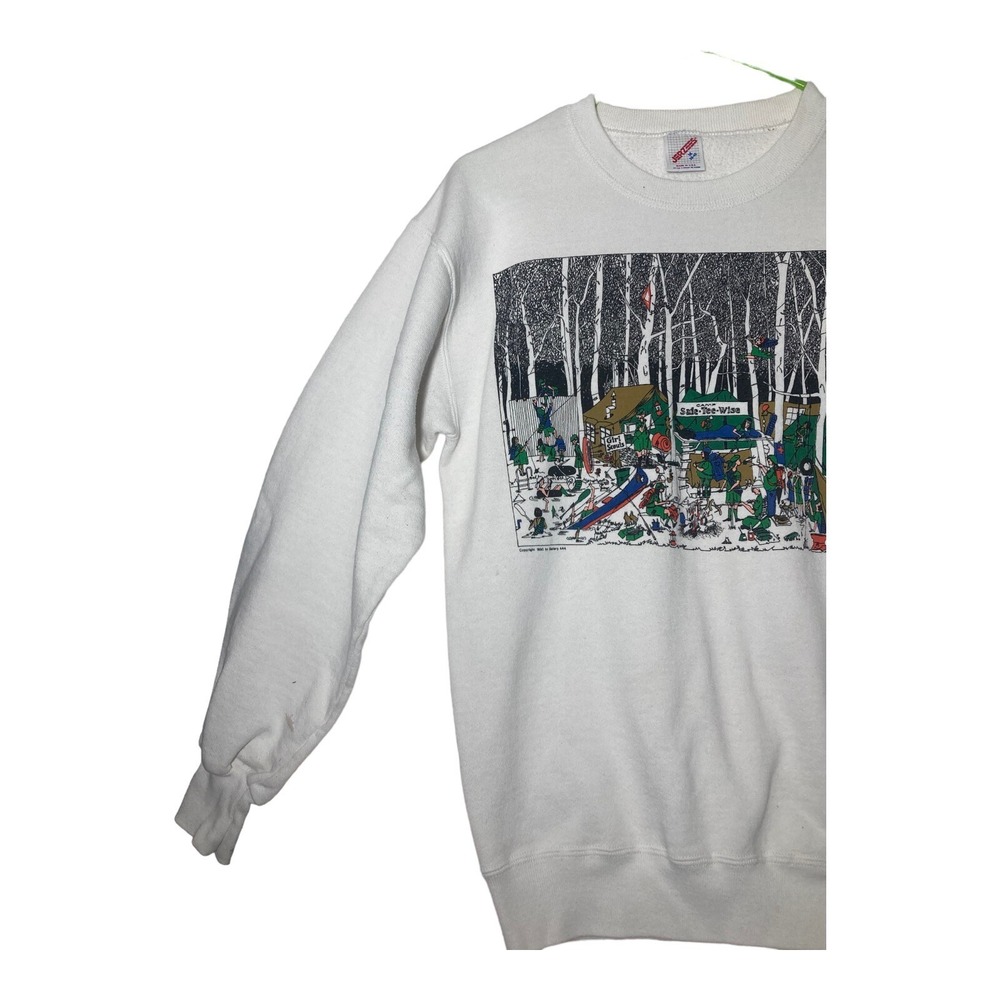 Vintage Jerzees Sweatshirt Girl Scouts Camping 1990 Gallery 444 Women's Size Med - Picture 7 of 13